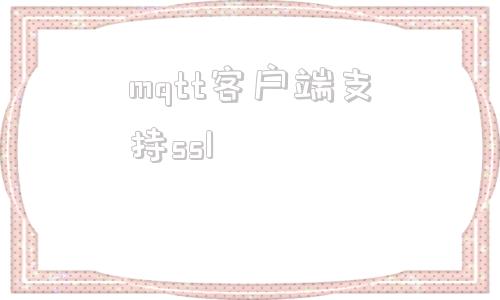 mqtt客户端支持ssl客户端和服务器不支持ssl